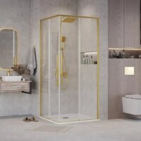 Grossman Galaxy 90x90x195 300.K33.01.9090.32.00 (золото сатин/прозрачное стекло) Image #7