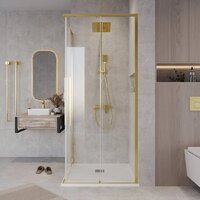 Grossman Galaxy 90x90x195 300.K33.01.9090.32.00 (золото сатин/прозрачное стекло) Image #9