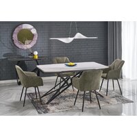 Halmar Alfredo 160-240/91/76 (белый мрамор/черный)