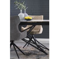 Halmar Alfredo 160-240/91/76 (белый мрамор/черный) Image #5