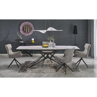 Halmar Alfredo 160-240/91/76 (белый мрамор/черный) Image #2