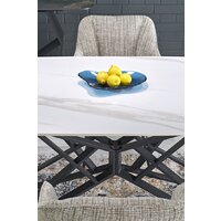 Halmar Alfredo 160-240/91/76 (белый мрамор/черный) Image #6