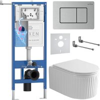 Roxen Royal Matt в комплекте с инсталляцией StounFix Dual Fresh 6 в 1 968301 (кнопка: сатин)