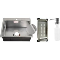 Schtoff Best Decor Silver 5550 + коландер металл K-1 BLACK + дозатор SD-1 GREY Image #1