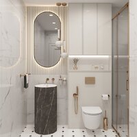 Wellsee Chalice Perfection 230617000 (отдельностоящий, без отверстия под смеситель, цвет матовый черный мрамор/глянцевый белый) Image #7