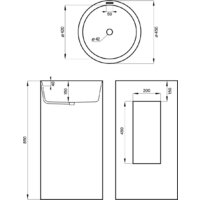 Wellsee Chalice Perfection 230617000 (отдельностоящий, без отверстия под смеситель, цвет матовый черный мрамор/глянцевый белый) Image #9