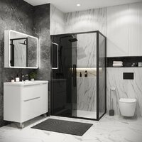 Grossman Cosmo 130x80x195 120.K33.02.1380.21.10 (черный матовый/тонированное стекло) Image #9