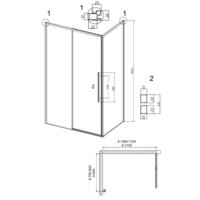 Grossman Galaxy 110x80x195 120.K33.01.1180.21.10 (черный матовый/тонированное стекло) Image #10