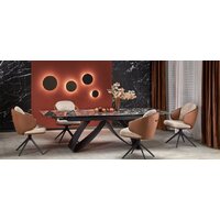 Halmar Hilario раскладной 180-260/90-75 (черный мрамор/черный) Image #2