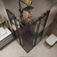 Grossman Classic 90x90x195 300.K33.04.9090.21.00 (черный матовый/прозрачное стекло) Image #10