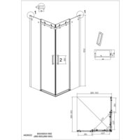 Grossman Classic 90x90x195 300.K33.04.9090.21.00 (черный матовый/прозрачное стекло) Image #11