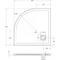 BelBagno TRAY-MR-UNO-R-90-550-35-NERO-NO Image #5