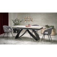 Halmar Hilario раскладной 180-260/90/75 (белый мрамор/черный) Image #1