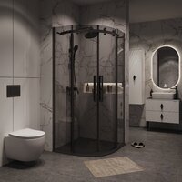 Grossman Classic 90x90x195 301.K33.04.9090.21.10 (черный матовый/тонированное стекло) Image #8