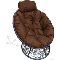 M-Group Папасан пружинка мини 12090405 (черный ротанг/коричневая подушка) Image #1