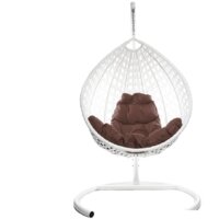 M-Group Капля Люкс 11030105 (белый ротанг/коричневая подушка) Image #3