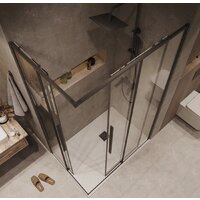 Grossman Galaxy 90x80x195 300.K33.01.9080.21.00 (черный матовый/прозрачное стекло) Image #10