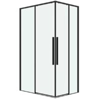 Grossman Galaxy 90x80x195 300.K33.01.9080.21.00 (черный матовый/прозрачное стекло)