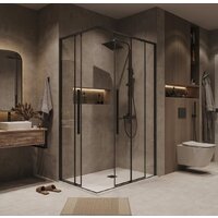 Grossman Galaxy 90x80x195 300.K33.01.9080.21.00 (черный матовый/прозрачное стекло) Image #8