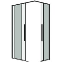 Grossman Galaxy 90x80x195 300.K33.01.9080.21.00 (черный матовый/прозрачное стекло) Image #2