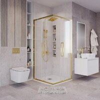 Grossman Cosmo 100x100x195 300.K33.02.1010.32.00 (золото сатин/прозрачное стекло) Image #10