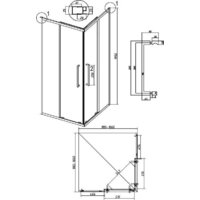 Grossman Cosmo 100x100x195 300.K33.02.1010.32.00 (золото сатин/прозрачное стекло) Image #11