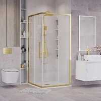 Grossman Cosmo 100x100x195 300.K33.02.1010.32.00 (золото сатин/прозрачное стекло) Image #7