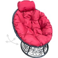 M-Group Папасан пружинка мини 12090406 (черный ротанг/красная подушка) Image #1