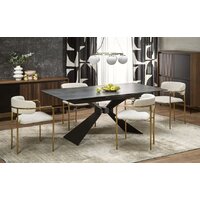 Halmar Luciano раскладной 180-230/90/76 (синий мрамор/черный) Image #2