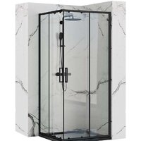 Rea Punto 80x80 (черный/прозрачное стекло)