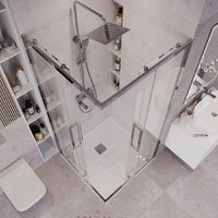 Grossman Cosmo 90x90x195 300.K33.02.9090.32.00 (золото сатин/прозрачное стекло) Image #5