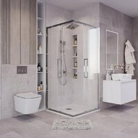 Grossman Cosmo 90x90x195 300.K33.02.9090.32.00 (золото сатин/прозрачное стекло) Image #3