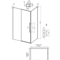 Grossman Galaxy 110x90x195 120.K33.01.1190.21.10 (черный матовый/тонированное стекло) Image #10