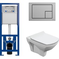 Cersanit Carina New Clean On с инстал. Link Pro (с кнопкой Corner 64107 хром матовый)
