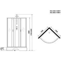 Niagara NG-3502-14BKT 100x100x210 (тонированное стекло) Image #5