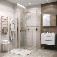 Grossman Pragma 100x80x195 120.K33.03.1080.32.00 (золото сатин/стекло прозрачное) Image #9