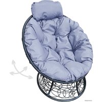 M-Group Папасан пружинка мини 12090409 (черный ротанг/серая подушка) Image #1