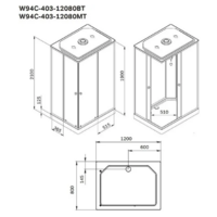AM.PM X-Joy 120x80 / W94C-403-12080BT (черный матовый/прозрачное стекло) Image #8