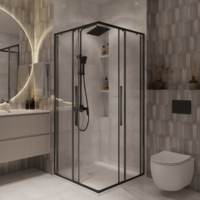 Niagara NG-6823-34BLACK 90x90x195 (черный матовый/прозрачное стекло) Image #12