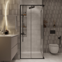 Niagara NG-6823-34BLACK 90x90x195 (черный матовый/прозрачное стекло) Image #10