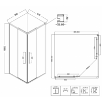 Niagara NG-6823-34BLACK 90x90x195 (черный матовый/прозрачное стекло) Image #14