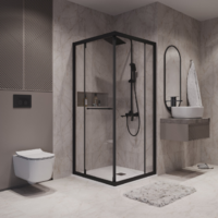 Niagara NG-6835-34BLACK 100x100x195 (черный матовый/прозрачное стекло) Image #12