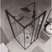 Niagara NG-6835-34BLACK 100x100x195 (черный матовый/прозрачное стекло) Image #8