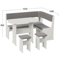 Трия Рио (дуб крафт белый/микровелюр Duna Steel) Image #3