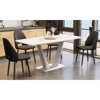 Трия Фабио тип 1 раздвижной (белый матовый/стекло матовое белый мрамор) Image #7