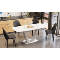 Трия Фабио тип 1 раздвижной (белый матовый/стекло матовое белый мрамор) Image #8