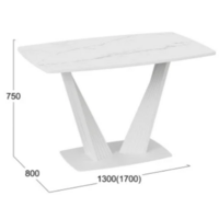 Трия Фабио тип 1 раздвижной (белый матовый/стекло матовое белый мрамор) Image #5