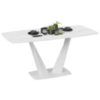 Трия Фабио тип 1 раздвижной (белый матовый/стекло матовое белый мрамор) Image #3