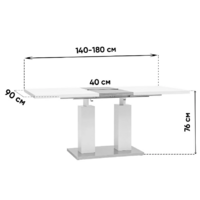 Stool Group Сиэтл раскладной 140-180x90 / DT-963-HGW-140 (глянцевый белый) Image #8