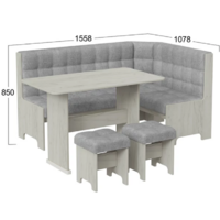 Трия Флорида (дуб крафт белый/микровелюр Wellmart Silver) Image #2